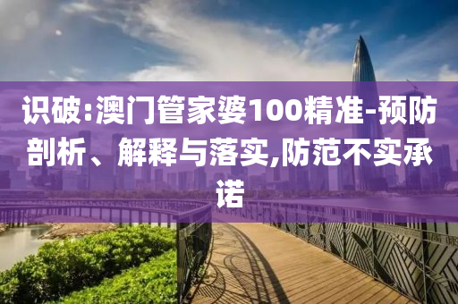 识破:澳门管家婆100精准-预防剖析、解释与落实,防范不实承诺